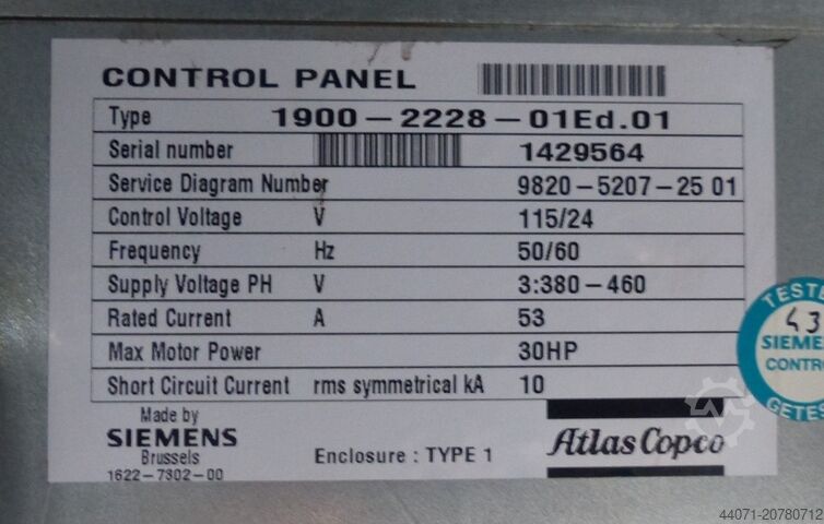 Schraubenkompressor GA15VSDFF Atlas Copco GA15VSDFF