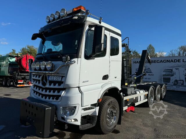 Innenlader Mercedes-Benz Arocs 3251 8x4*4, JOAB Hook-lift + Plow-equippe...