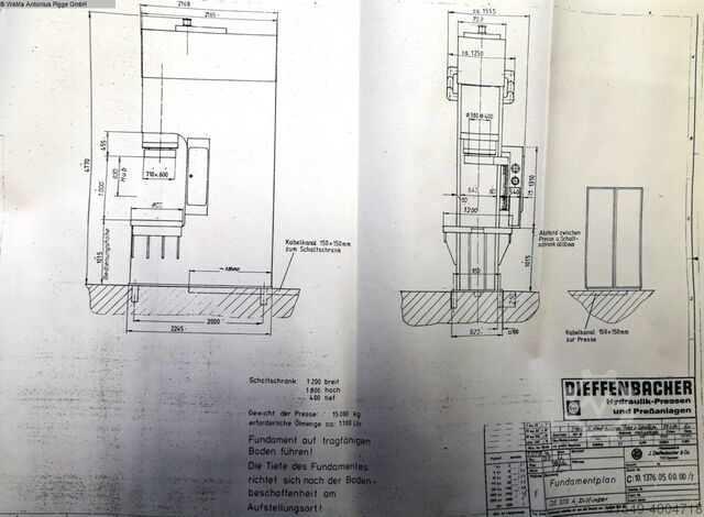 Single Column Press - Hydraulic DIEFFENBACHER DE 320 A