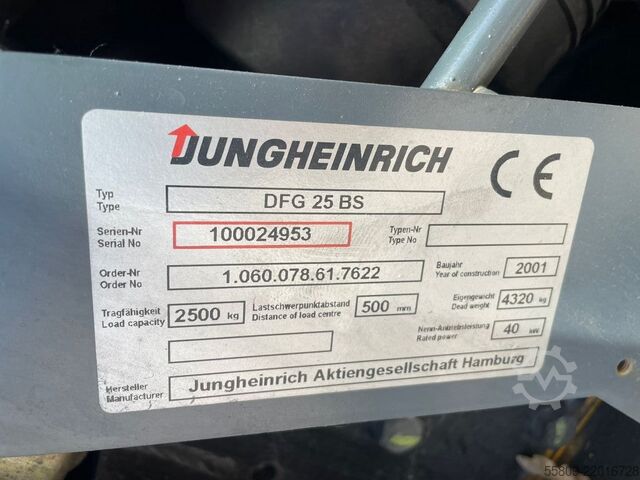 Diesel Forklift Jungheinrich DFG 25 BS // Diesel // Triplex/ 3+4 Ventil / Conta