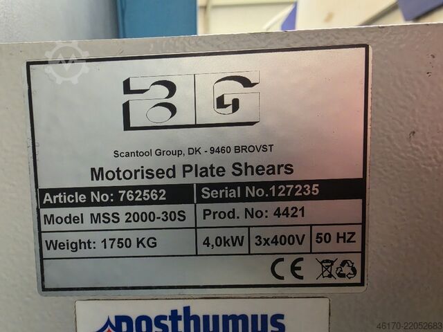 Guillotine shear ARBOGA MSS 2000-30S