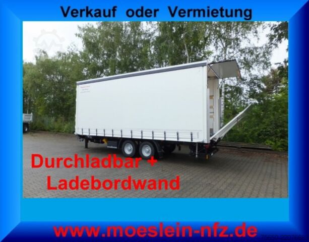 Anhänger mit Pritsche & Plane Möslein TPS 11 DL 7,30  neuer Planenanhänger, Ladebordwand + Durchladbar