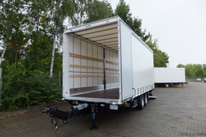 Anhänger mit Pritsche & Plane Möslein TPS 11 DL 7,30  neuer Planenanhänger, Ladebordwand + Durchladbar
