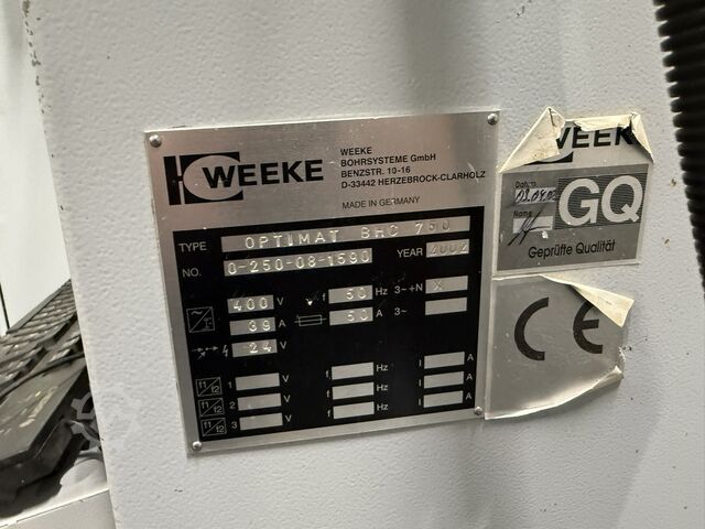 Bearbeitungszentrum Weeke Optimat BHC 750 Swiss Profiline