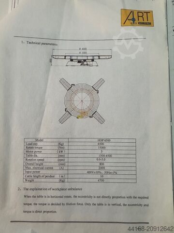 Welding turntable,Turntable,Positioner ART Drehtisch 6500 Kg 6500 Kg Durchmesser variabel