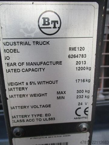 High lifting pallet truck BT RWE120