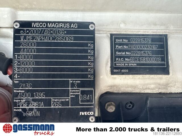 Roll-off tipper truck Iveco Stralis AD260S36 6x2/4, EEV, Meiller RK 20.70,