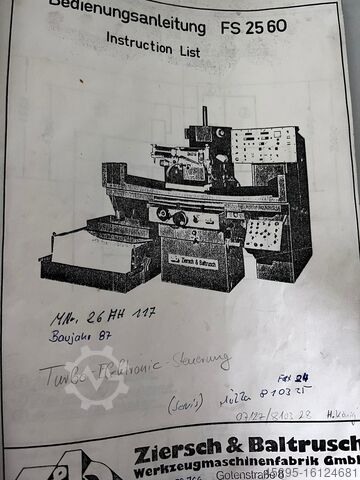 FLAT GRINDING MACHINE ZIERSCH & BALTRUSCH FS 2560