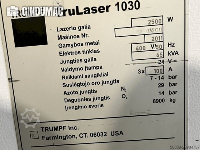 TRUMPF TruLaser 1030 TRUMPF TruLaser 1030