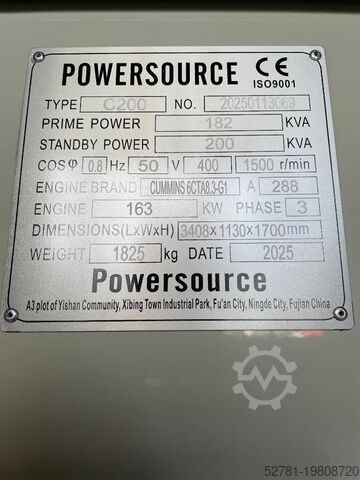 Aggregat Cummins 6CTA8.3-G1 - 200 kVA Generator - DPX-19839