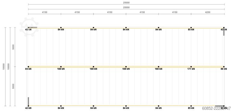 Lagerbühne 10x25m Lagerbühne , Belastung : 500kg/qm Unterkante: 3,0m , ca. 250qm Systembühne