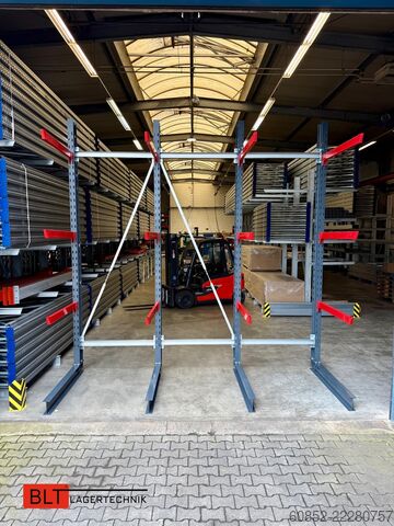 Cantilever racking, heavy-duty racking for long goods ca. 4 lfm. Kragarmregal H: 400cm ,Fuß +3 650 kg Belastung pro Arm , Langgutregal