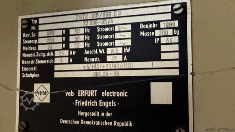 Zahnradschleifmaschine VEB ERFURT electronic ZSTZ 630 C 3 P