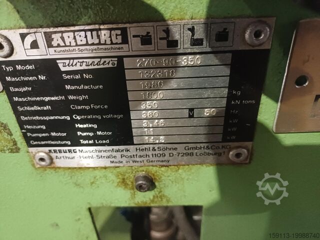 Injection molding machine Kunststofmachines Ardburg allrounder 170-90-200