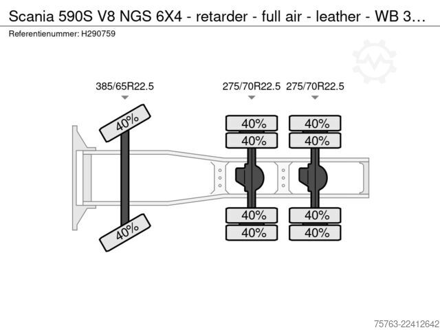 Standard-SZM Scania 590S V8 NGS 6X4 - retarder - full air - leather...