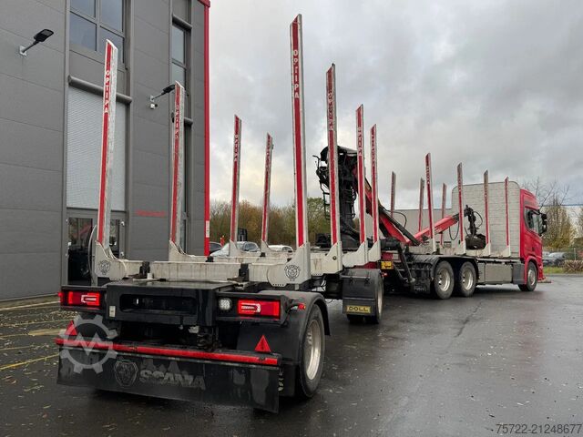 Holztransporter Scania R580 6x4 Kurzholz LKW mit Epsilon M12Z 83