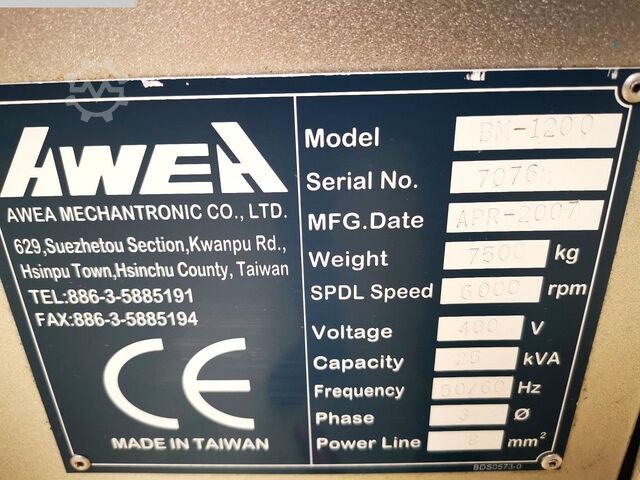 Vertical machining center AWEA BM-1200