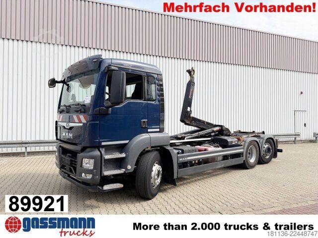 Roll-off tipper truck MAN TGS 26.420 6x2-4 BL Hiab ULT 21-59-M-ITF,