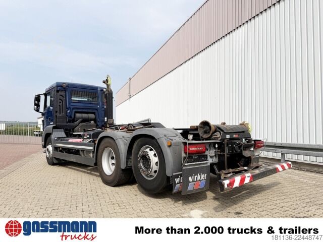 Roll-off tipper truck MAN TGS 26.420 6x2-4 BL Hiab ULT 21-59-M-ITF,