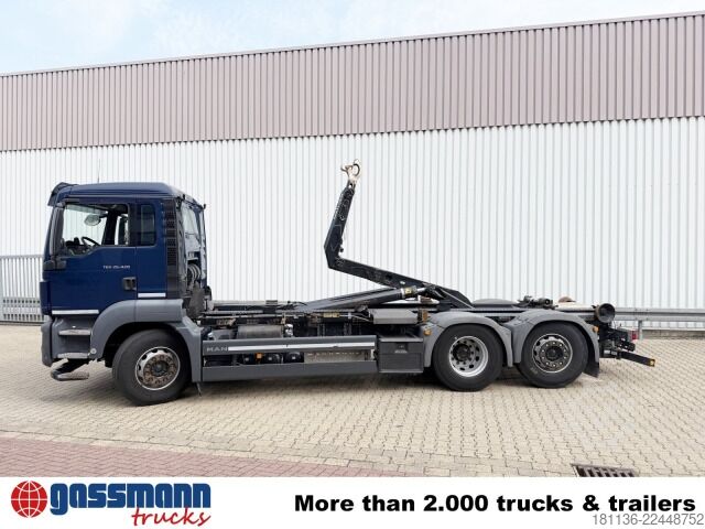 Roll-off tipper truck MAN TGS 26.420 6x2-4 BL Meiller 26.65 Lenk-Liftachse