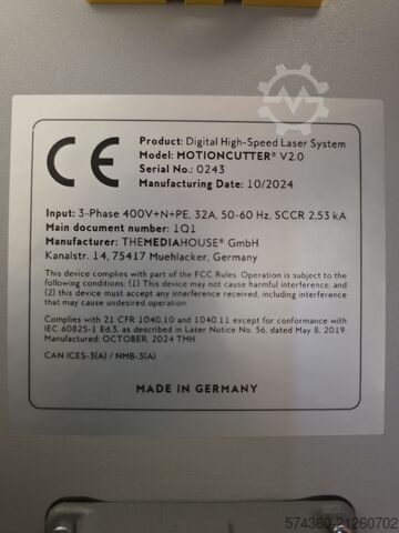 Digitales Hochgeschwindigkeits-Lasersystem MotionCutter MOTIONCUTTER 530 V2.0