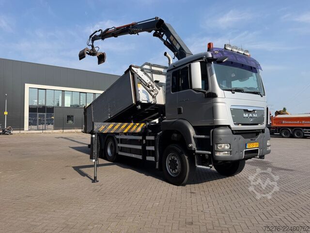 Tipper with crane MAN TGS 28.480 6x4-4 BL Kipper / HMF 2420 K3