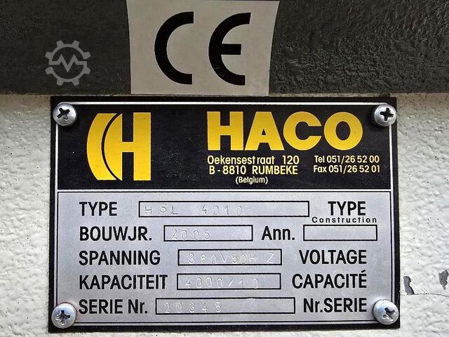 Hydraulic plate shears Haco HSL 4010