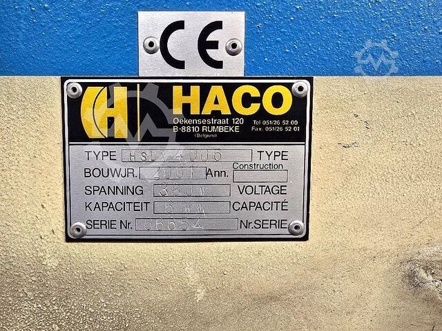 Hydraulic plate shears HACO HSLX 4006