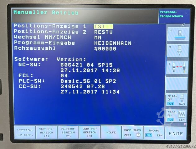 Vertikales CNC Bearbeitungszentrum BAZ AWEA BM-1600 Heidenhain iTNC530 IKZ