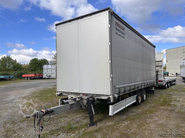 Open trailer with tarp Möslein TPF 11-D Schwebheim  Tandem- Planenanhänger Durchladen