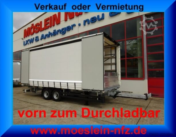 Open trailer with tarp Möslein TPW 105 D Schwebheim  Tandem- Planenanhänger Durchladen
