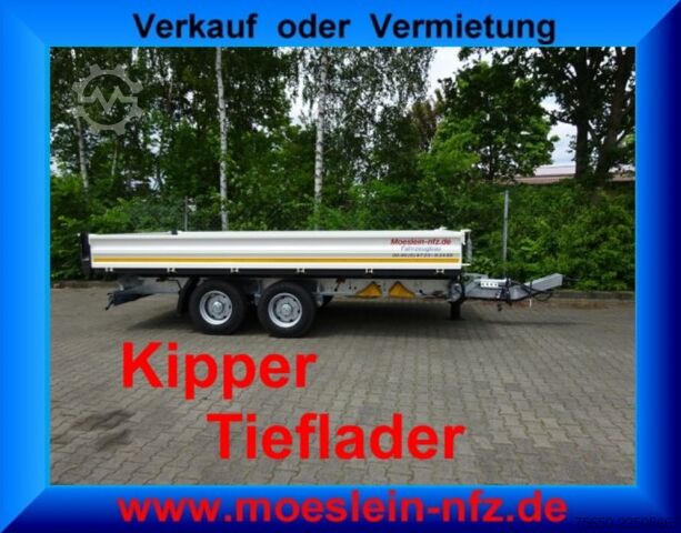 Tipper trailer Möslein TTD 11 Weiß  neuer Tandem 3- Seitenkipper Tieflader-- Neufahrzeug --