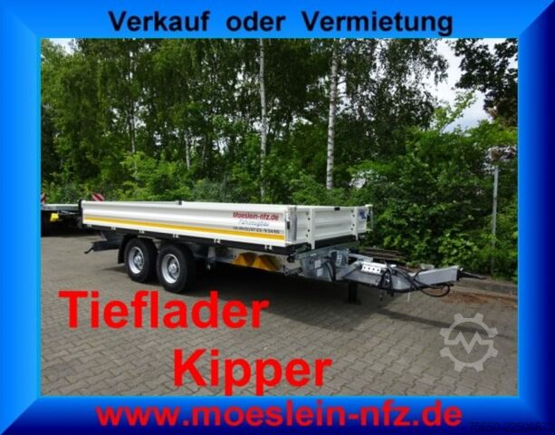 Tipper trailer Möslein TTD 13 Weiß  13 t Tandem 3- Seitenkipper Tieflader-- Neufahrzeug --
