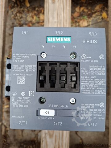 Leistungsschütz mit Hilfsschalterblöcken Siemens SIRIUS 3RT1056-6AP36