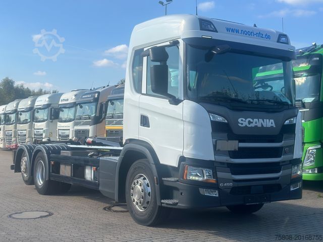 Roll-off tipper truck SCANIA G450 Abroller Hiab ULT21S59 Lift/Lenk AHK Navi
