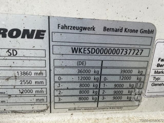 Volumentransport Krone Mega Volume / BPW Axles / Discbrakes / German T...