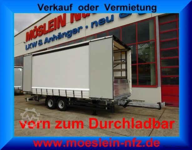 Open trailer with tarp Möslein TPW 105 D Schwebheim  Tandem- Planenanhänger Durchladen