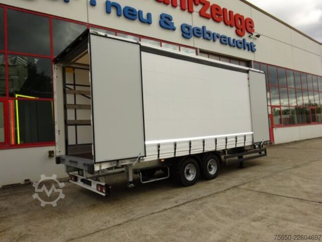 Open trailer with tarp Möslein TPW 105 D Schwebheim  Tandem- Planenanhänger Durchladen