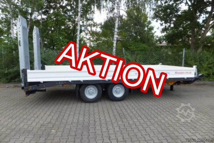 Low loader trailer Möslein TTT 13- 5,28 Weiß  Neuer 13 t Tandemtieflader