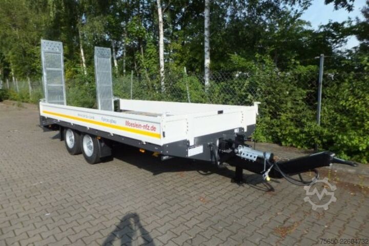 Low loader trailer Möslein TTT 13- 5,28 Weiß  Neuer 13 t Tandemtieflader