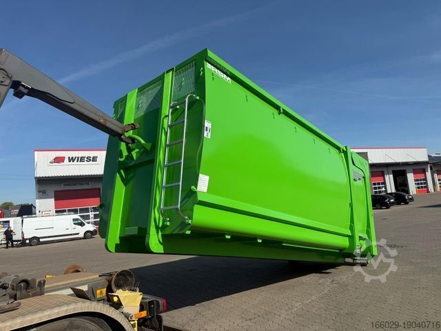 Anhänger-Wechselfahrgestell RSM Abrollcontainer 38m³ mit hydr. Heckklappe