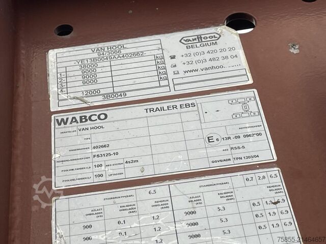 Container transport Van Hool 3B0049 20FT Chassis / BPW Axles  / Discbrakes