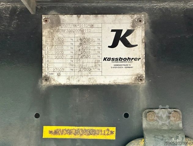 Open semitrailer with tarp KÄSSBOHRER XS VALX AXLES DRUM BRAKES NEW CURTAINS NL-TRAILE