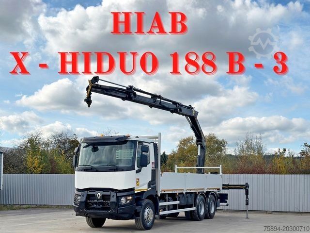 Truck mounted crane RENAULT C 380* HIAB X-HIDUO 188 B-3/FUNK*6x4