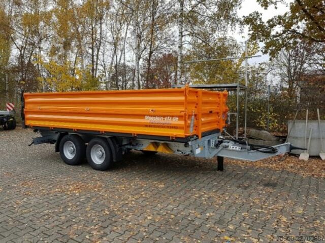 Kippanhänger Möslein TTD11- BA Orange  neuer Tandem 3- Seitenkipper Tiefladermit Bordwand- Aufsatz-- Neufahrzeug --