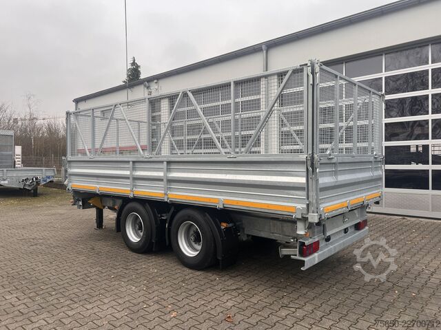 Kippanhänger Möslein TTD 19 AB  19 t Tandemkipper Tieflader, BreitbereifungGitteraufsatz