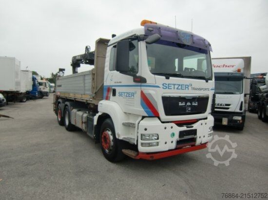 Dreiseitenkipper LKW MAN TGS 26.400 3-SEITENKIPPER, 6X2-2 LENKACHSE HIAB 144ES -3DUO