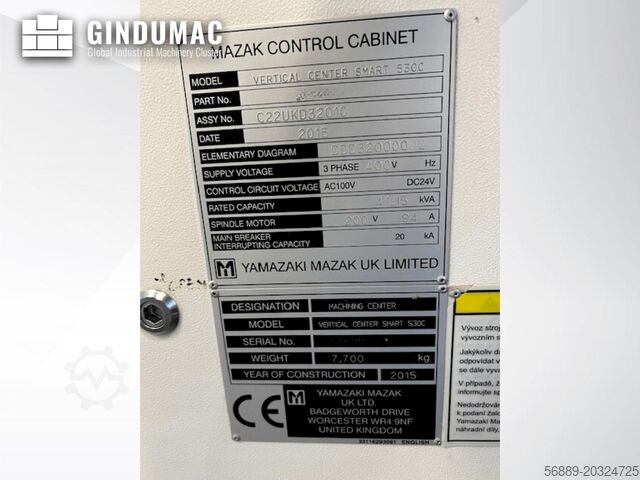 Vertical Machining Centre Mazak VCS 530C-2PC
