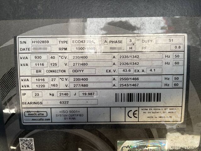 Aggregat Pramac GSW1015B - 1016kVA Used Generator - DPX-12660