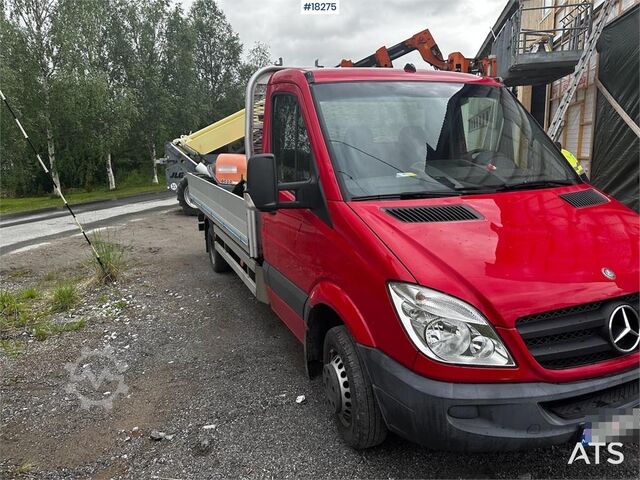 Panel van Mercedes-Benz Sprinter 516 w/driving bridges and HIAB crane.